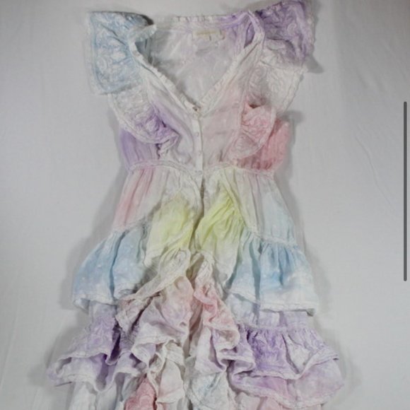LoveShackFancy India Tie Dye Maxi Eyelet Summer Dress Size XS S M size 4 $725 - Picture 3 of 8